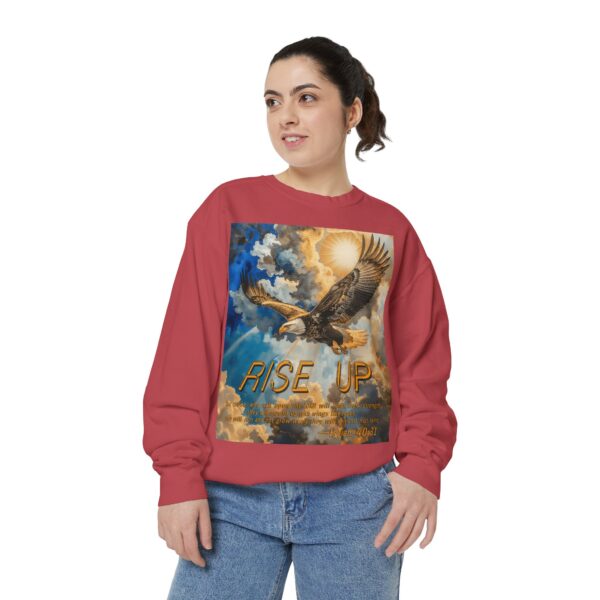 Sweatshirt Unisex Inspirational-with our "RISE UP" 'soaring eagle' design with Isaiah 40:31! Faith Apparel Gospel Fashion Jumper, Pullover - Image 4