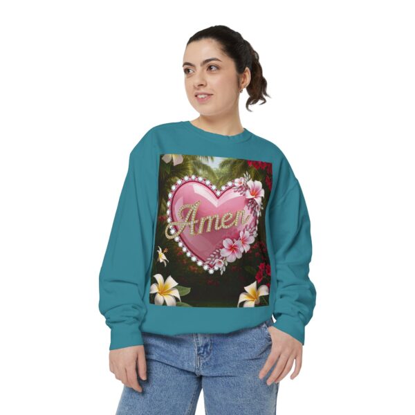 Sweatshirt Unisex Inspirational-With Our "Amen" 'Solid Pink Heart' Christian Apparel Faith-Based Gospel Comfort Philippians 4:8 Gift Jumper - Image 15