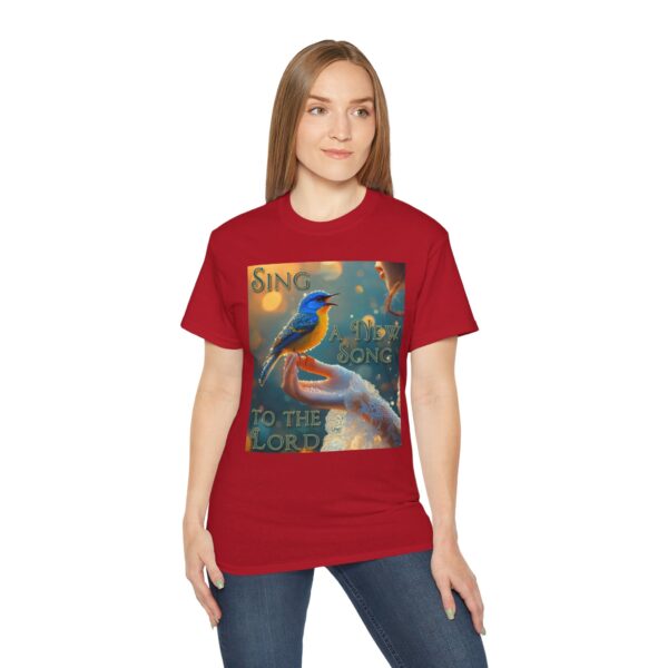 Our 'Song Bird' "Sing a New Song" Inspirational Christian Unisex Cotton T-Shirt, Faith Spiritual Apparel, Gift for Christians - Image 31