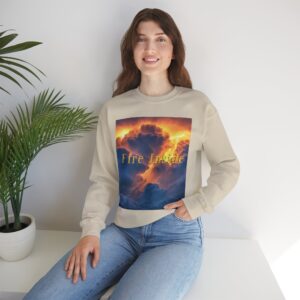 Crewneck Sweatshirt with our 'Storm Light' "Fire Inside" design! Beauty of Creation Tropical Storm Inspirational Sweatshirt Unisex