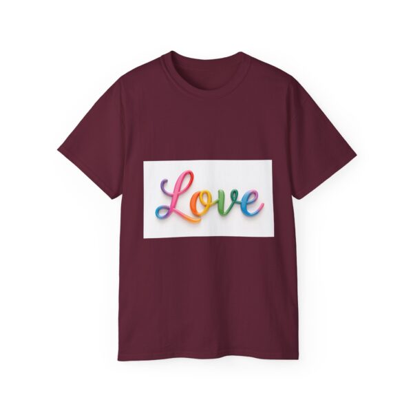 Our inspirational "Love" Design!! on a Christian Unisex Cotton T-Shirt, Faith Spiritual Apparel, Love Gift - Image 9