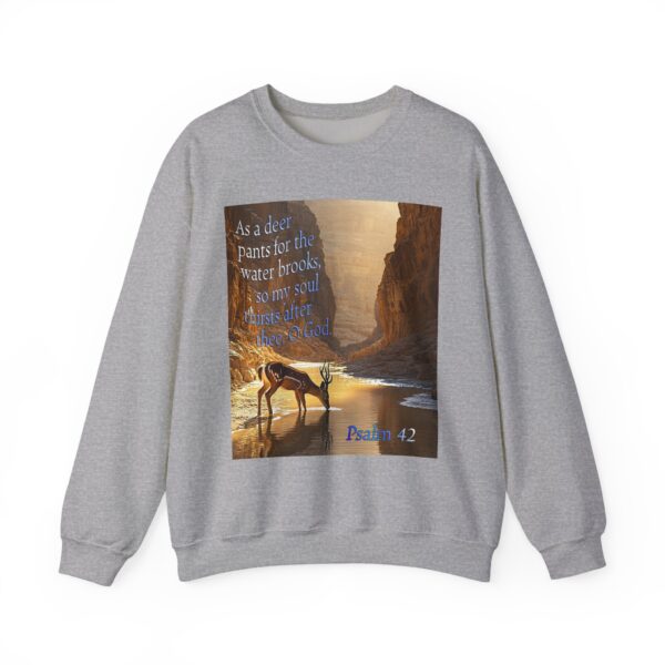 Crewneck Sweatshirt-with our inspirational Psalm 42 'As a Deer Pants' design! Vintage Inspired Faith Apparel, Gospel Fashion Unisex Heavy - Image 8
