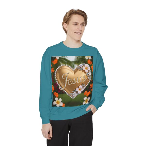 Sweatshirt Unisex with our Inspirational "Jesus" 'Diamond Ring-Solid Gold Heart' Design! Faith Apparel Gospel Fashion - Image 28