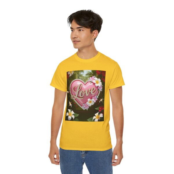 Our inspirational "Love" 'Solid Pink Heart' Design! on a Christian Unisex Cotton T-Shirt, Faith Spiritual Apparel, Love Gift - Image 14