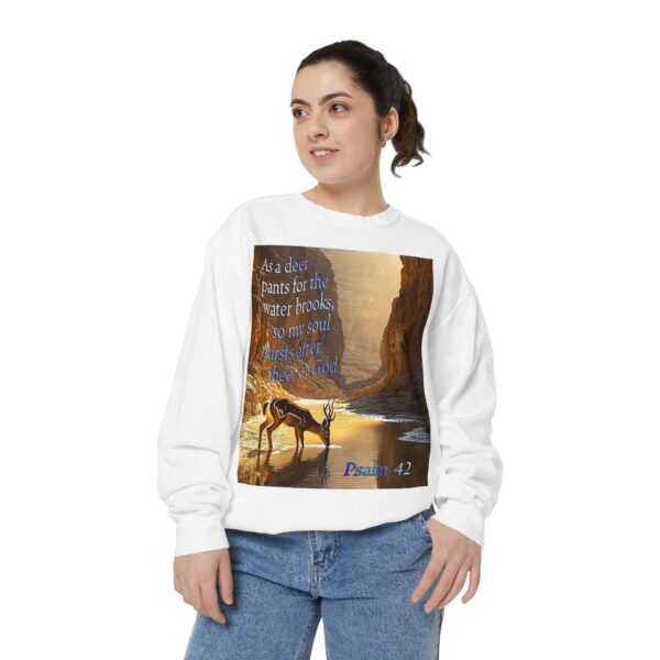 Sweatshirt Unisex with our inspirational Psalm 42 'As a Deer Pants' design! Faith Apparel Gospel Fashion Jumper, Pullover - Image 10