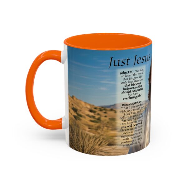 Our inspirational "Just Jesus" and Verses on Salvation Ceramic Accent Coffee Mug Design is Perfect for Wedding Gifts, Inspirational Decor - Image 43