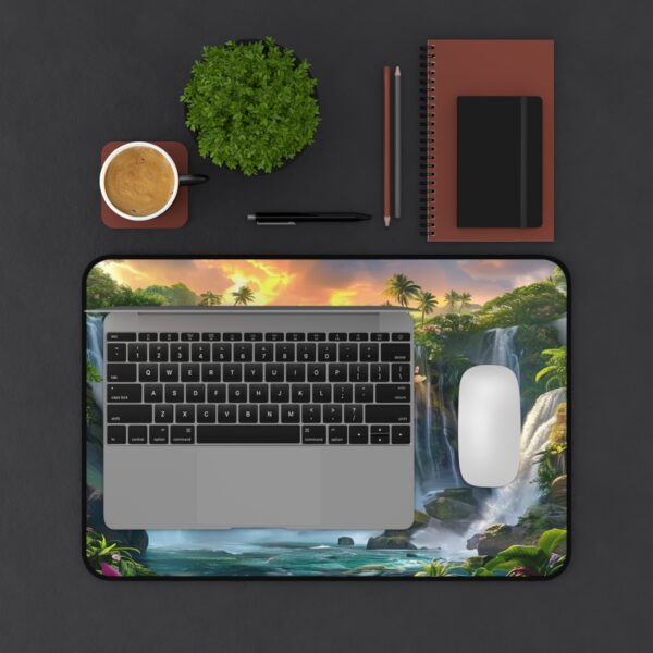 Inspirational Desk Mat 'Philippine Waterfall' - Mouse Pad, Office Decor Desk Accessory, Gaming Pad, Computer Mat, Non-Slip - Image 2