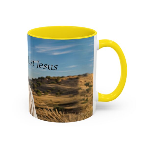 Our inspirational "Just Jesus" Ceramic Accent Coffee Mug Design is Perfect for Wedding Gifts, Inspirational Decor - Image 50