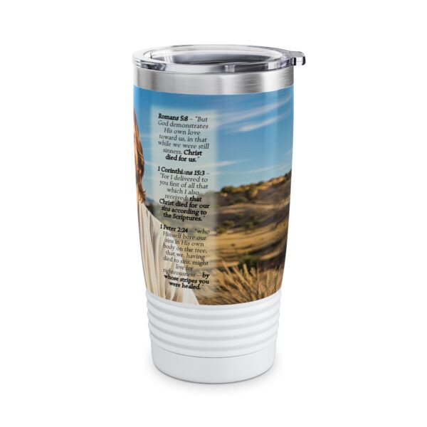Our inspirational "Just Jesus" and Verses on Salvation Design Tumbler | 20oz Inspirational Travel Mug, Motivational Drinkware, Perfect for Gifting - Image 2