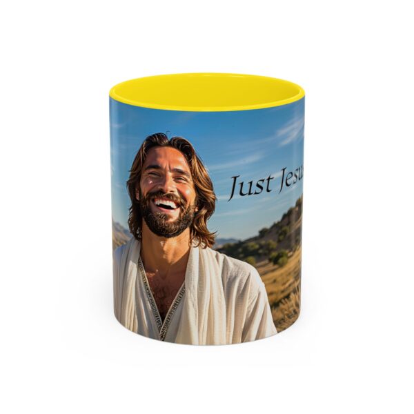 Our inspirational "Just Jesus" Ceramic Accent Coffee Mug Design is Perfect for Wedding Gifts, Inspirational Decor - Image 49