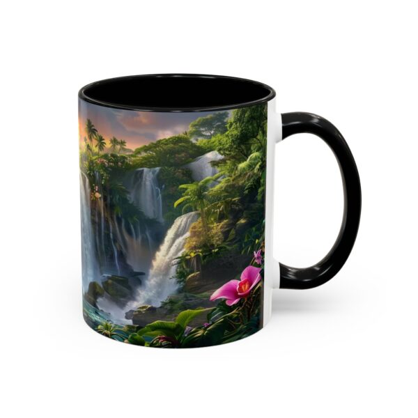 Our inspirational 'Philippine Waterfall' Ceramic Accent Coffee Mug Design is Perfect for Wedding Gifts, Inspirational Decor - Image 2