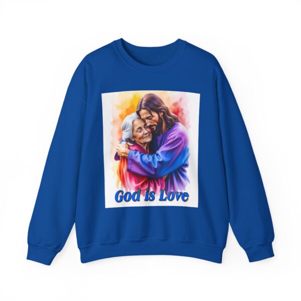 Crewneck Sweatshirt with our "God is Love" series with Jesus hugging Grandmother! Inspirational Biblical, Vintage Inspired, Gift - Image 34