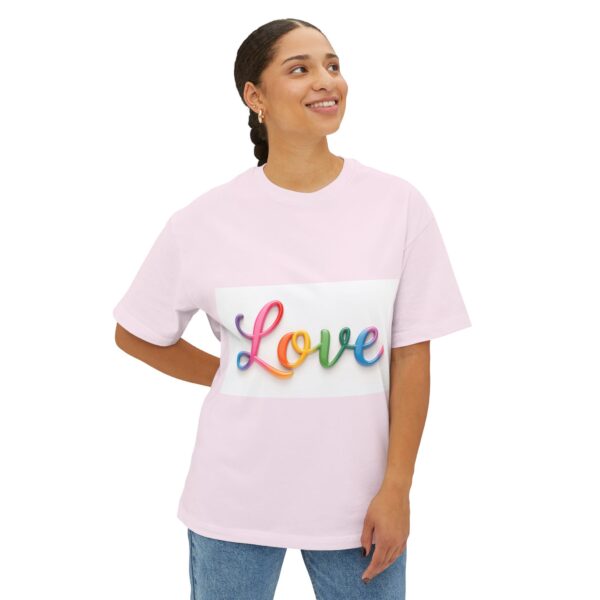 Our "Love" design on a Unisex Tee, Inspirational Oversized Box Tshirt, Religious Graphic Top, Travel Bible Verse Apparel - Image 7