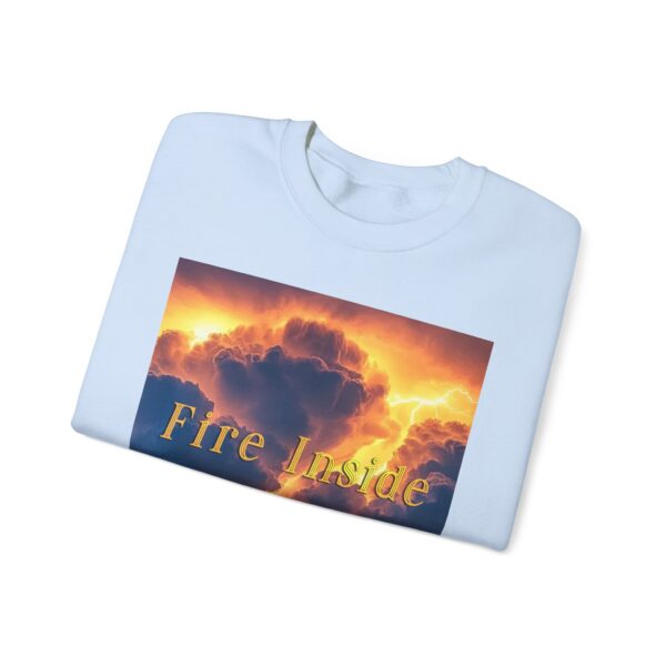 Crewneck Sweatshirt with our 'Storm Light' "Fire Inside" design! Beauty of Creation Tropical Storm Inspirational Sweatshirt Unisex - Image 29