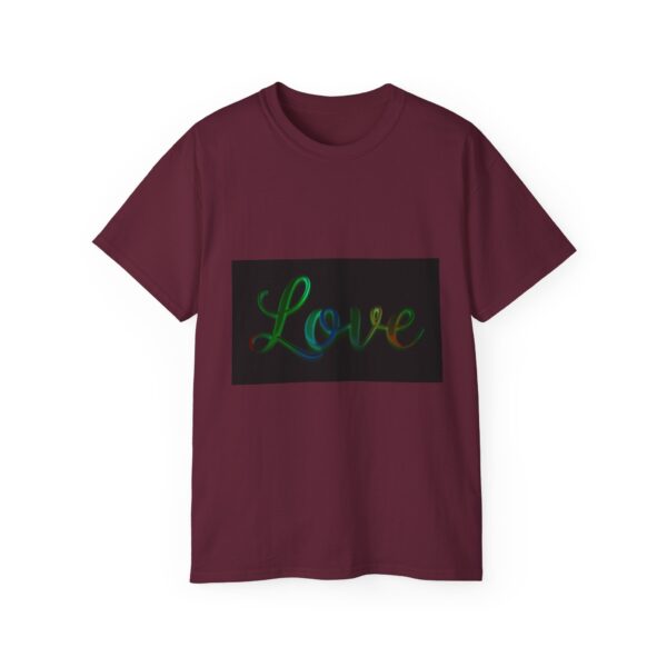 Our inspirational "Love" 'light in darkness' Design!! on a Christian Unisex Cotton T-Shirt, Faith Spiritual Apparel, Love Gift - Image 11