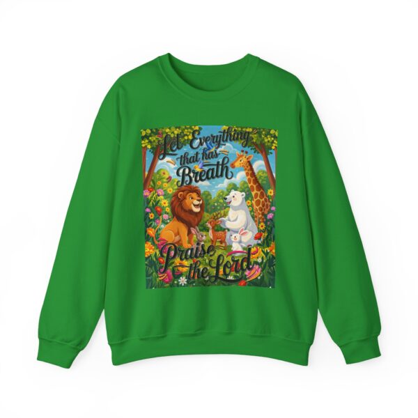 Crewneck Sweatshirt with our inspirational "Let Everything that has Breath Praise the Lord!" Design! Vintage Inspired Faith Apparel, Gospel Fashion Unisex Heavy - Image 15
