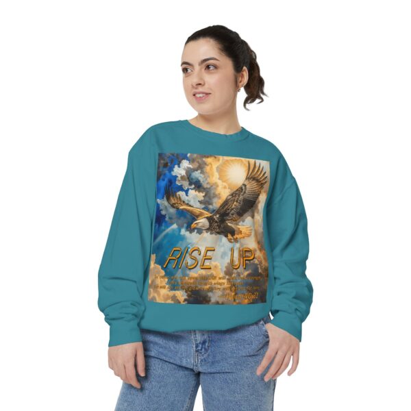 Sweatshirt Unisex Inspirational-with our "RISE UP" 'soaring eagle' design with Isaiah 40:31! Faith Apparel Gospel Fashion Jumper, Pullover - Image 21