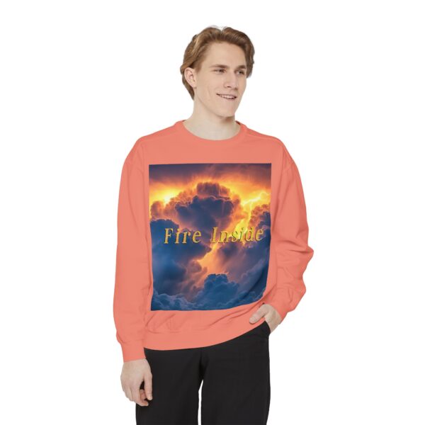 Sweatshirt Unisex Inspirational with our 'Storm Light' "Fire Inside" design! Beauty of Creation Tropical Storm, Jumper, Gift Nature Lovers - Image 7