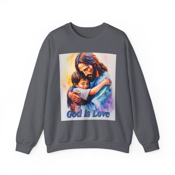 Crewneck Sweatshirt-with our "God is Love" series with Jesus hugging a young boy! Inspirational Biblical Vintage Inspired Gift - Image 17