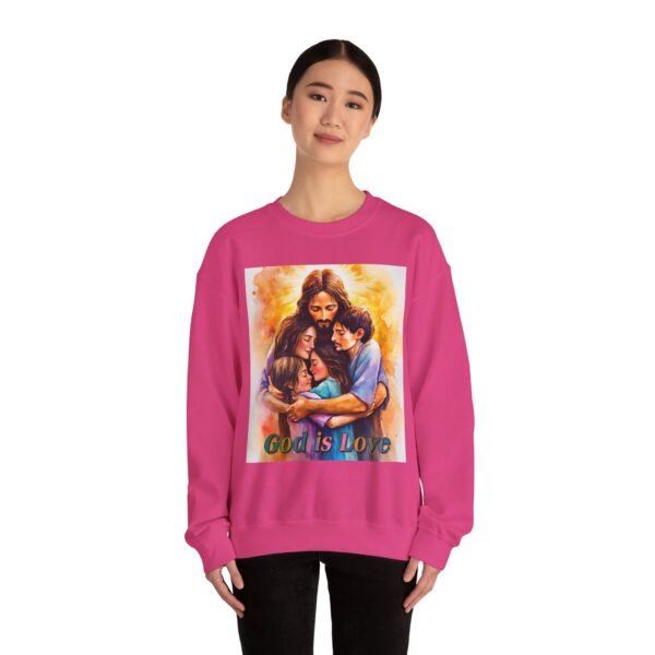 Crewneck Sweatshirt-with our "God is Love" series with Jesus hugging a young family! Inspirational Biblical Vintage Inspired Gift - Image 22