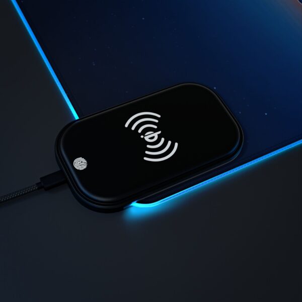 LED + Wireless Charger Gaming Mouse Pad with 'Star of David over Israel' Design, Gaming Desk Accessory, Tech Gift, Home Office Gamer Essentials - Image 12