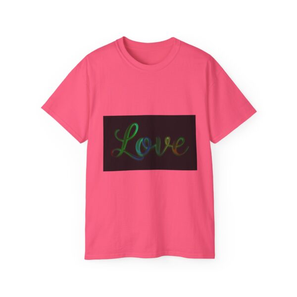 Our inspirational "Love" 'light in darkness' Design!! on a Christian Unisex Cotton T-Shirt, Faith Spiritual Apparel, Love Gift - Image 29