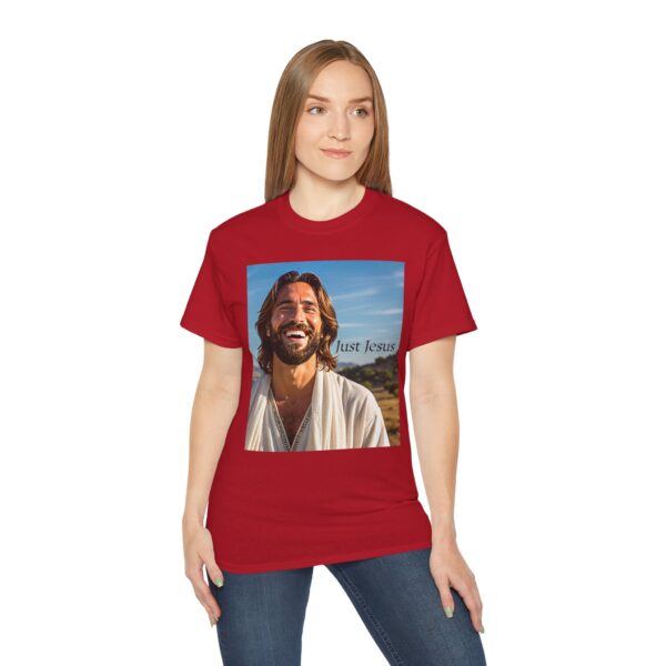 Our inspirational "Just Jesus" Design!! on a Christian Unisex Cotton T-Shirt, Faith Spiritual Apparel, Love Gift - Image 30