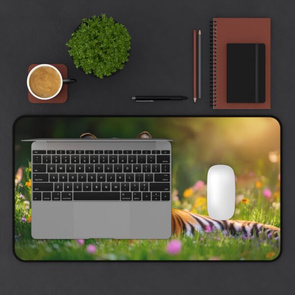 Inspirational Desk Mat 'Bengal Tiger at Rest' Mouse Pad, Office Decor Desk Accessory, Gaming Pad, Computer Mat, Non-Slip, Natural Beauty - Image 5