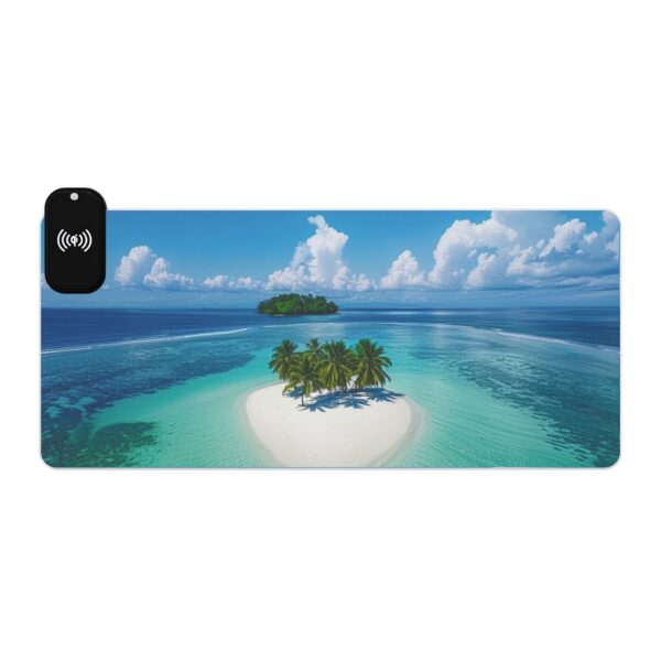 LED + wireless Charging Mouse Pad, Desk Mat, "Little Island" Design, Tech Gift, Home Office Essentials Inspirational - Image 10