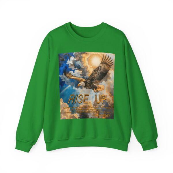 Crewneck Sweatshirt-with our "RISE UP" 'soaring eagle' design with Isaiah 40:31! Vintage Inspired Faith Apparel, Gospel Fashion Unisex Heavy - Image 14