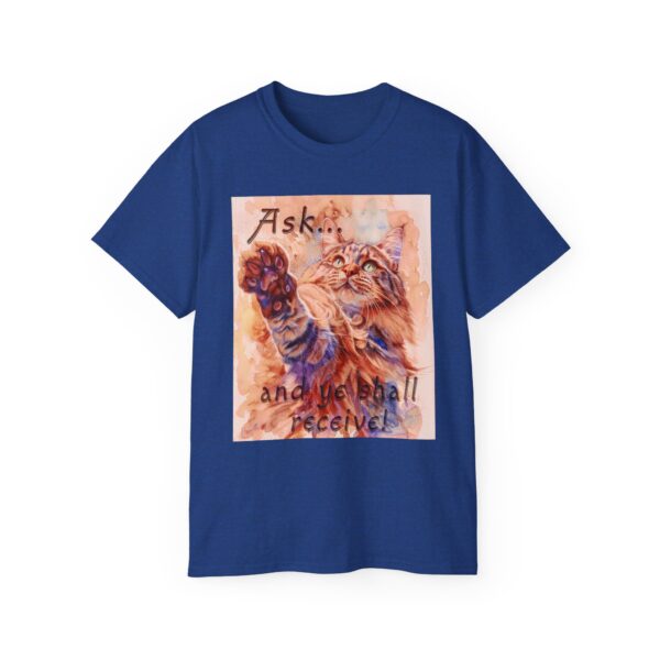 Our "Ask ...and ye shall receive" Matt 7:7 featuring a Maine Coon Cat asking for a treat! Vintage Christian Faith Apparel Unisex Cotton T-Shirt, Thoughtful Quote, Philippians 4:8 - Image 42