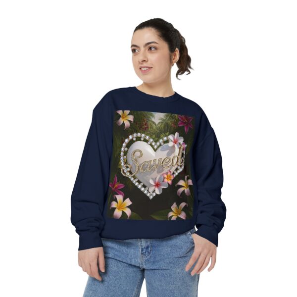 Sweatshirt Unisex with our Inspirational "Saved" 'Pure White Heart' Design! Faith Apparel Gospel Fashion Jumper, Pullover - Image 37