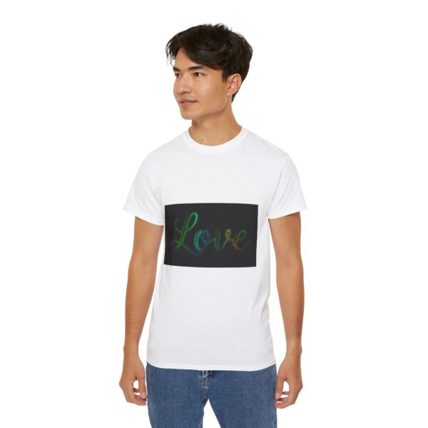 Our inspirational "Love" 'light in darkness' Design!! on a Christian Unisex Cotton T-Shirt, Faith Spiritual Apparel, Love Gift - Image 6
