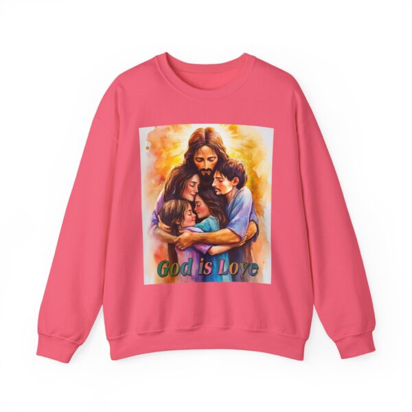 Crewneck Sweatshirt-with our "God is Love" series with Jesus hugging a young family! Inspirational Biblical Vintage Inspired Gift - Image 19