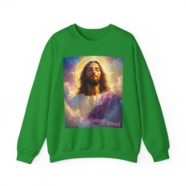 Crewneck Sweatshirt-with our inspirational 'Jesus: Savior Redeemer Friend' Design! Vintage Inspired Faith Apparel, Gospel Fashion Unisex Heavy - Image 15