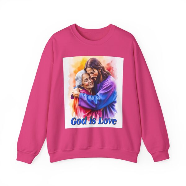 Crewneck Sweatshirt with our "God is Love" series with Jesus hugging Grandmother! Inspirational Biblical, Vintage Inspired, Gift - Image 42