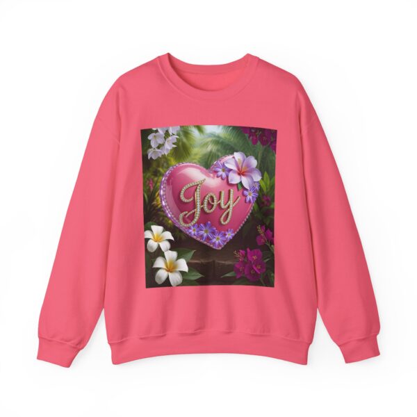 Crewneck Sweatshirt-with our inspirational "Joy" 'Solid Pink Heart' Design!! Vintage Inspired Faith Apparel, Gospel Fashion Unisex Heavy - Image 2
