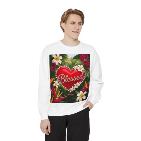 Sweatshirt Unisex with our Inspirational "Blessed" 'Solid Red Heart' Design!! Faith Apparel Gospel Fashion Jumper, Pullover - Image 12