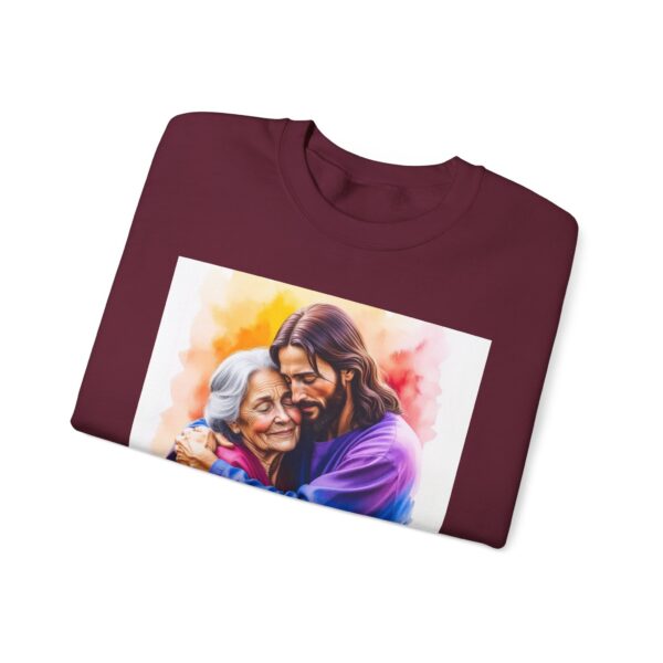 Crewneck Sweatshirt with our "God is Love" series with Jesus hugging Grandmother! Inspirational Biblical, Vintage Inspired, Gift - Image 20