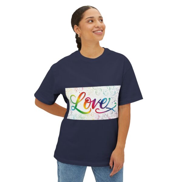 Our  "Love" 'spirals' design on a Unisex Tee, Inspirational Oversized Box Tshirt, Religious Graphic Top, Travel Bible Verse Apparel - Image 18