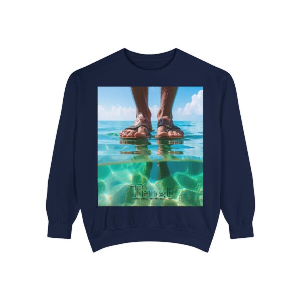 Sweatshirt Unisex Inspirational "Trust"-Walk on Water Design, Christian Apparel, Faith-Based Comfort, Religious Jumper, Gift for Believers - Image 25
