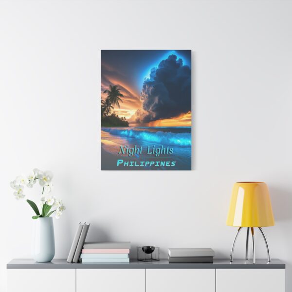 Inspirational matte Canvas Wall Art,  "Night Lights-Philippines" design! Beauty of Creation Tropical Beach Home Decor, Uplifting Artwork - Image 8