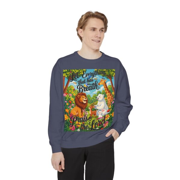 Sweatshirt Unisex with our inspirational "Let Everything that has Breath Praise the Lord!" Design! Faith Apparel Gospel Fashion Jumper, Pullover - Image 35