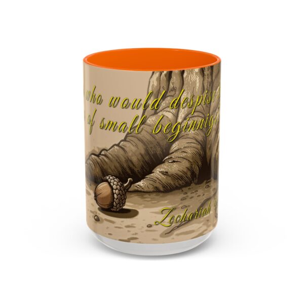 Our inspirational  'Day of Small Beginnings' from Zech 4:10 Ceramic Accent Coffee Mug Design is Perfect for Wedding Gifts, Inspirational Decor - Image 53