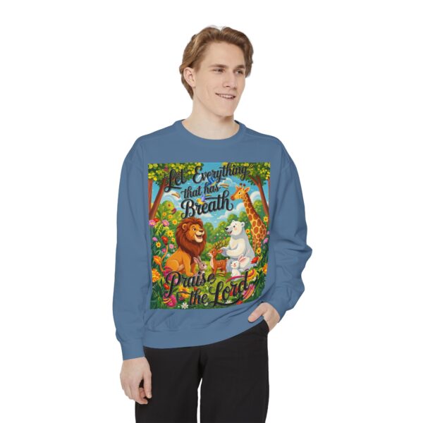 Sweatshirt Unisex with our inspirational "Let Everything that has Breath Praise the Lord!" Design! Faith Apparel Gospel Fashion Jumper, Pullover - Image 3