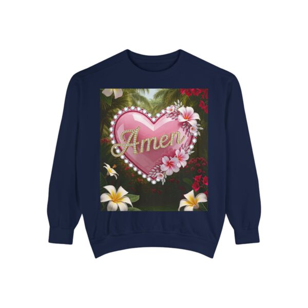 Sweatshirt Unisex Inspirational-With Our "Amen" 'Solid Pink Heart' Christian Apparel Faith-Based Gospel Comfort Philippians 4:8 Gift Jumper - Image 26