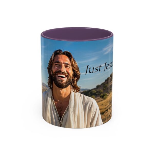 Our inspirational "Just Jesus" Ceramic Accent Coffee Mug Design is Perfect for Wedding Gifts, Inspirational Decor - Image 45