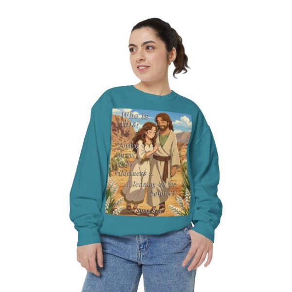 Sweatshirt Unisex Inspirational-with our "Who is this?" from Song of Solomon 8:5 design in ANIME style! Faith Apparel Gospel Fashion Jumper, Pullover - Image 21