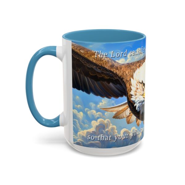 Our inspirational 'Soaring Eagle' and Psalm 103:5 'your youth is renewed like the eagles' design Ceramic Accent Coffee Mug Design is Perfect for Wedding Gifts, Inspirational Decor - Image 39