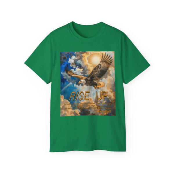 Cotton T-shirt with our "RISE UP" 'soaring eagle' design with Isaiah 40:31! Vintage Christian Faith Apparel Unisex Cotton T-Shirt, Thoughtful Quote - Image 17